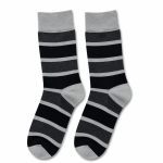 M1023 Black & Grey Striped Crew Cotton Socks