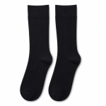 M1014 Black Ribbed Cotton Socks