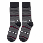 M1024 Charcoal Grey Fine Stripe Cotton Socks