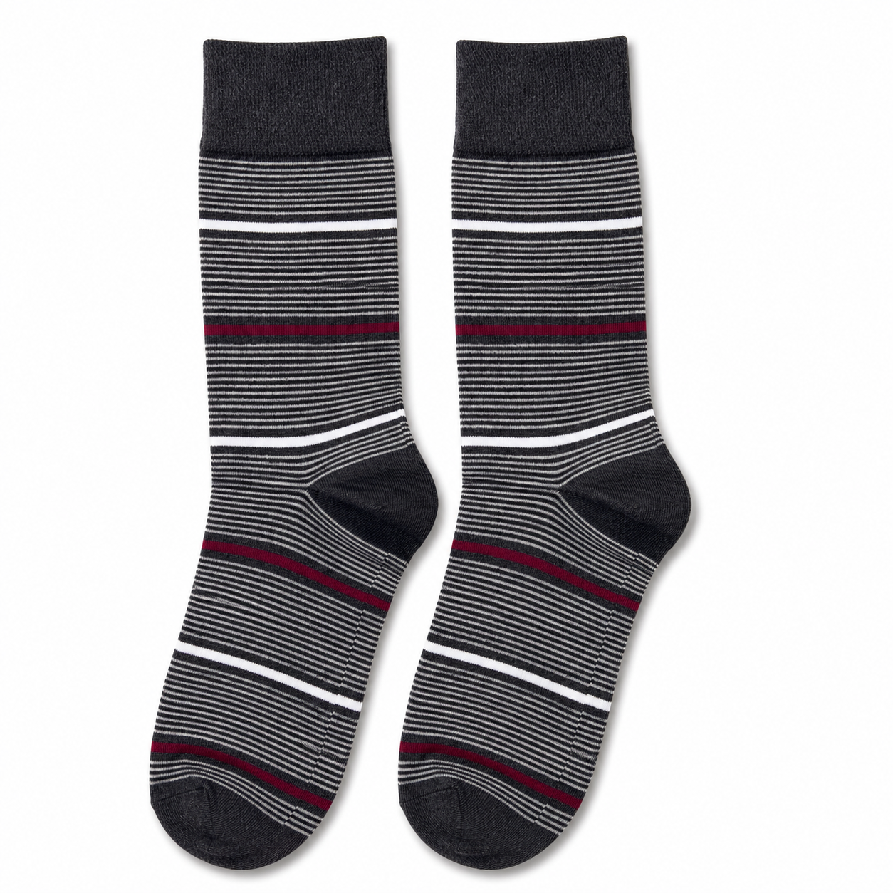 Charcoal Grey Fine Stripe Cotton Socks M1024 Charcoal Grey Fine Stripe Cotton Socks - Image 1