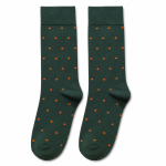 M1011 Forest Green Polka Dot Crew Socks