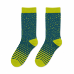 L4001 Green Striped Crew Cotton Socks