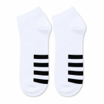 M2004 White Ankle Socks with Black Stripes