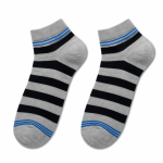 M2006B M2006 Grey and Black Striped Ankle Socks