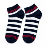 M2006 Navy and White Striped Cotton Ankle Socks