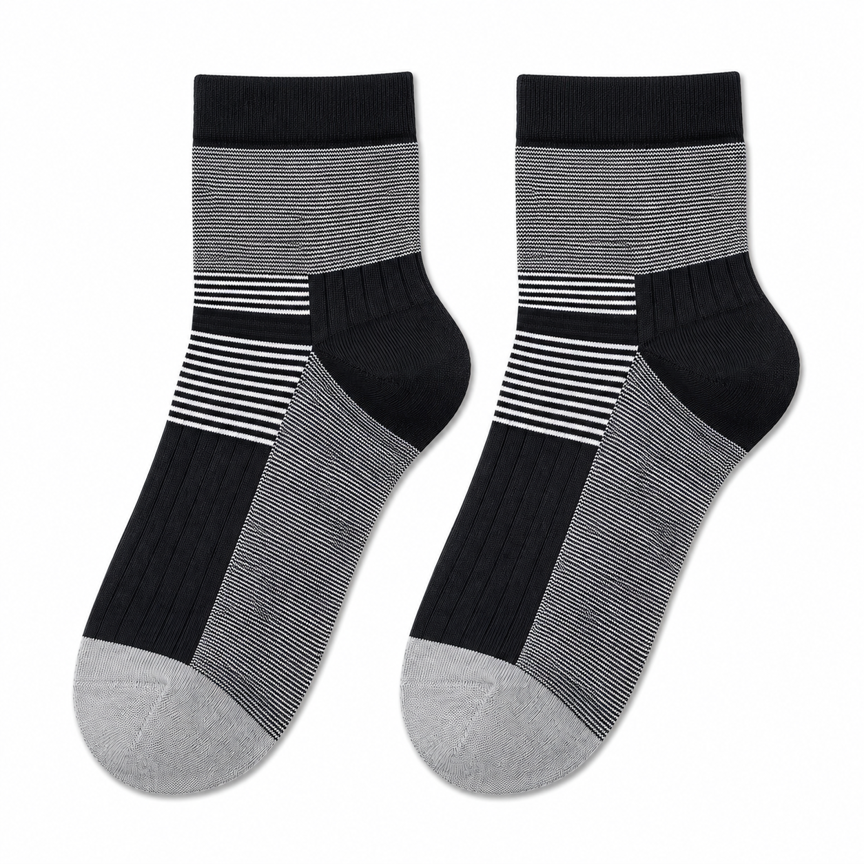 M2009 Black and Grey Ankle Cotton Socks M2009 Black and Grey Ankle Cotton Socks - Image 1