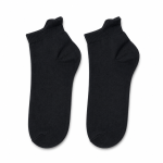 M2012 Black Cotton Ankle Socks with Heel Pull Tab