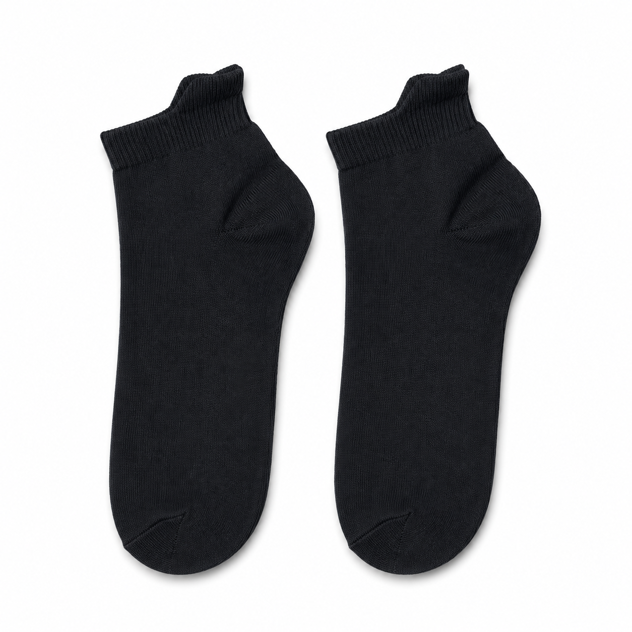 M2012 Black Cotton Ankle Socks with Heel Pull Tab M2012 Black Cotton Ankle Socks with Heel Pull Tab - Image 1