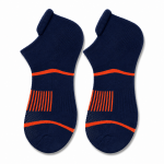 B5004B Navy Orange Performance Bamboo Socks