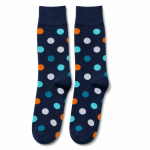 M1015 Navy Polka Dots Cotton Socks