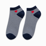 L3008 Navy Striped Ankle Socks