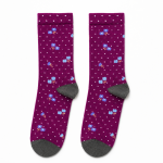 L4003 Purple Floral Cotton Socks