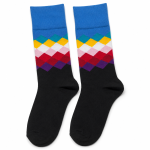 M1006 Rainbow Argyle Crew Socks