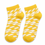 L3018 Yellow Geometric Cotton Ankle Socks