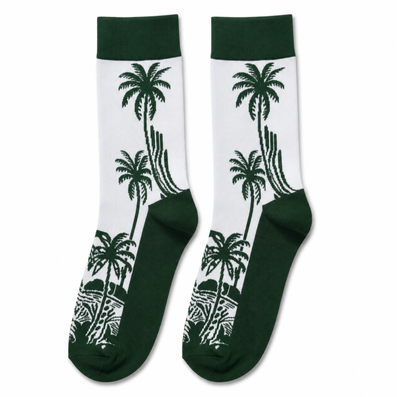 A4007 Tropical Palm Tree Socks
