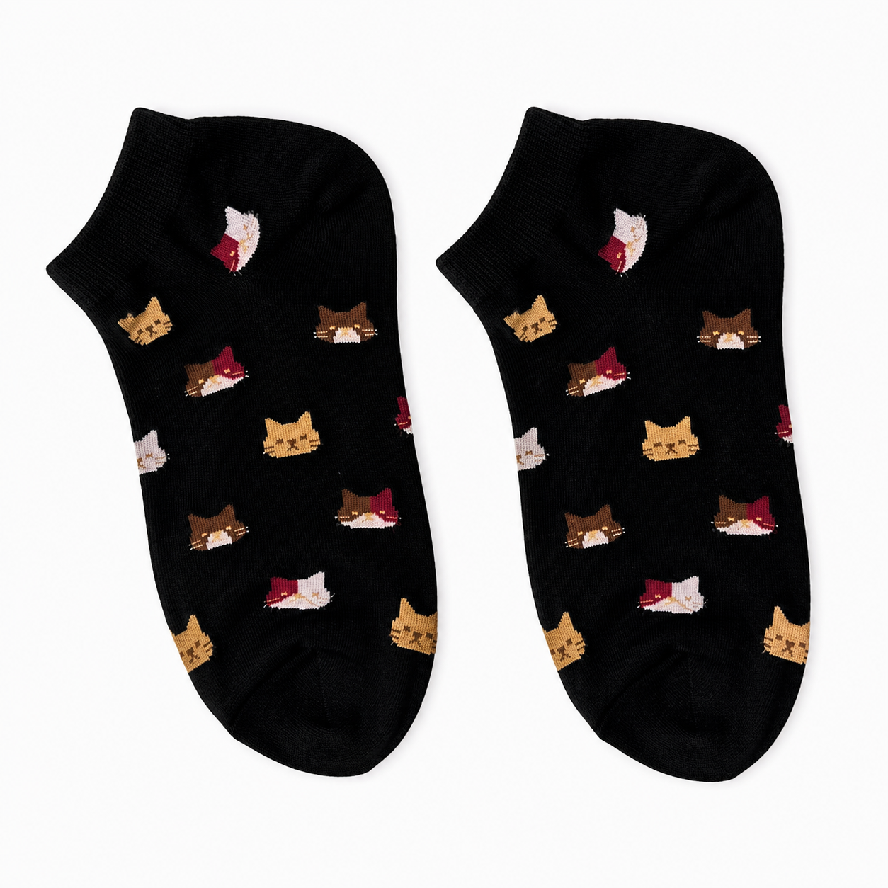 black-socks-with-cat-pattern-v1782893176783 L3002 Black Socks with Cat Pattern - Image 1