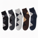 M2008 Argyle Ankle Cotton Socks